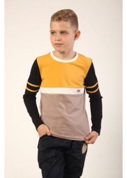 Модний карапуз помаранчева футболка з довгим рукавом для хлопчика 03-01095